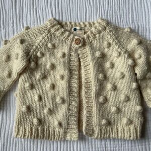 The Blueberry Hill Popcorn Cardigan in Cream, Sz. M (2-4 Years)